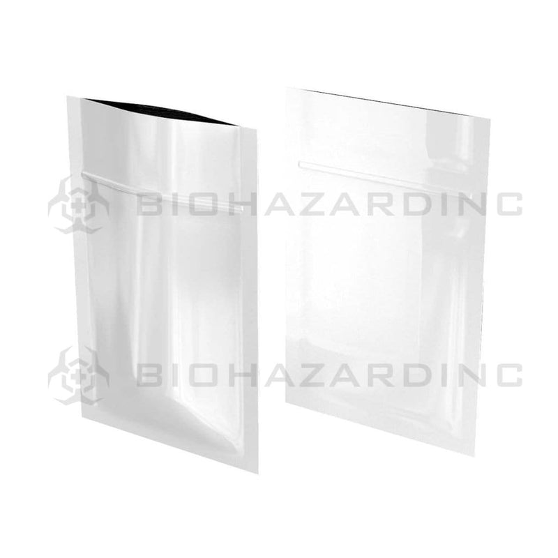 Biohazard Inc Mylar Bag White Mylar Bags 3in x 4.5in - 1g - 1,000 Count (Tamper Evident)