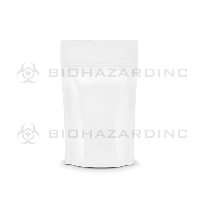 Biohazard Inc Mylar Bag White Mylar Bags 5in x 8.14in - 14g - 1,000 Count (Tamper Evident)