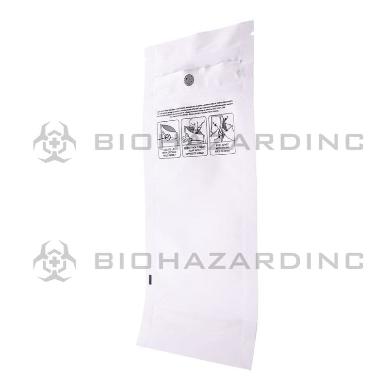 Biohazard Inc Child Resistant Mylar Bag White Vista Mylar Bags 3in x 7.25in - 1,000 Count (Child Resistant & Tamper Evident)