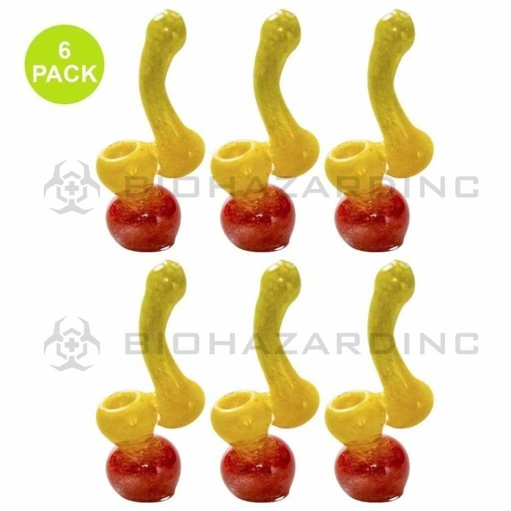 Biohazard Inc Glass Bubbler X-Mini Rasta Frit Bubbler 6 pack