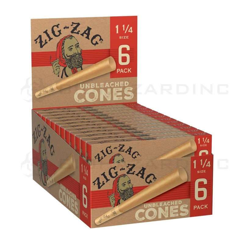 Zig-Zag 1 ¼ Unbleached Cones - 24 Count Pre-Rolled