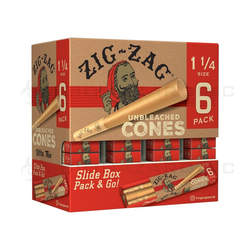 Zig-Zag 1 ¼ Unbleached Cones - 36 Count Pre-Rolled