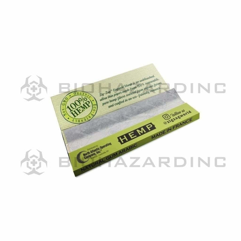 Biohazard Inc Rolling Papers Zig Zag Promo 1-1/4 Organic Hemp - 48 Count