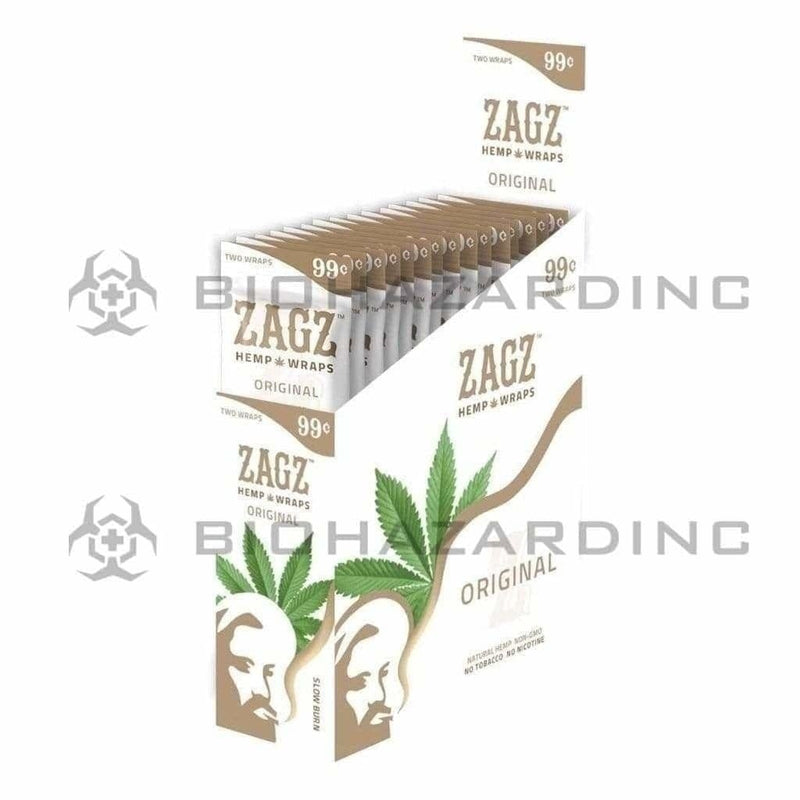 Biohazard Inc Rolling Papers Zig Zagz Hemp Wraps Original - 25 Count